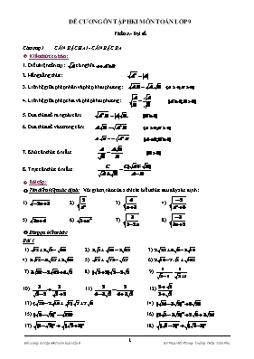 Đề cương ôn tập HKI môn Toán lớp 9